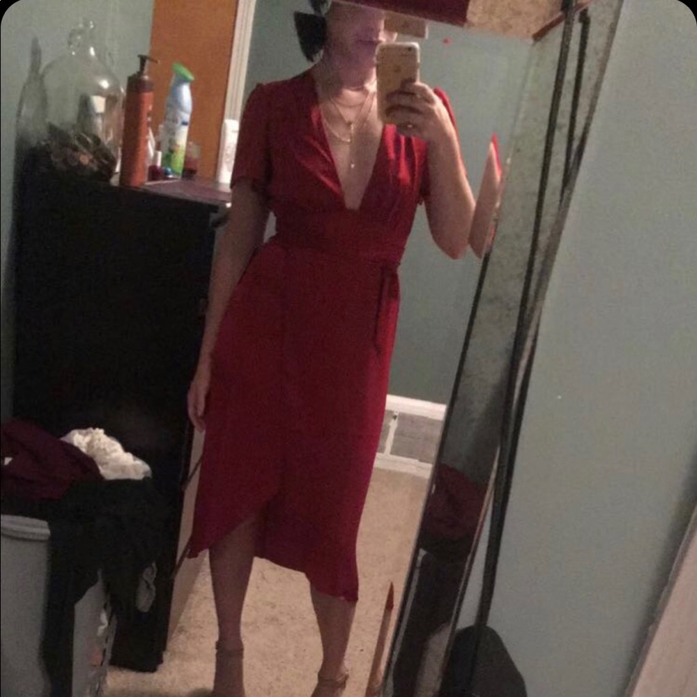 Deep v neck dress